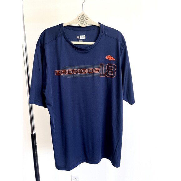 Men's NFL Broncos Team Apparel Performance #18 Manning Shirt XL - Picture 1 of 4